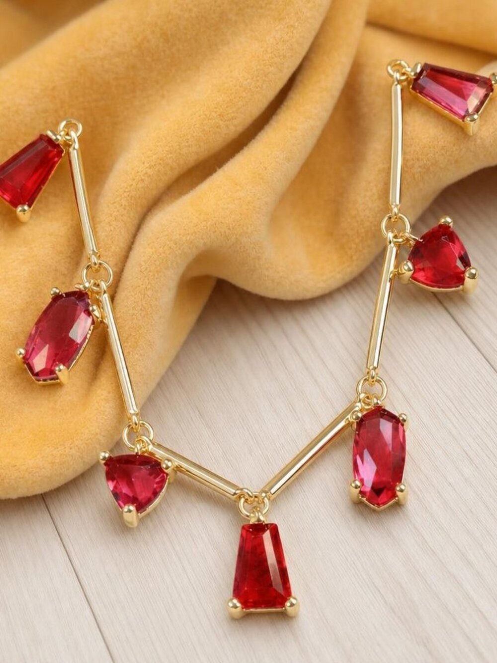 Kendra Scott Blair Gold Ruby Mix Strand Necklace
